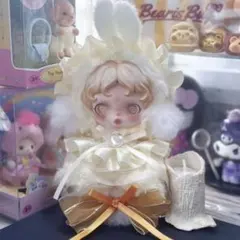 スカルパンダ 専用 ぬい服 着せ替え 2点セット イエロー ヘアアクセ ドレス