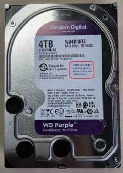 WD Purple 4TB HDD WD44PURZ 本体 パープル - メルカリ