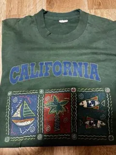 90s カリフォルニア スーベニア Tシャツ シングルステッチ アート 古着