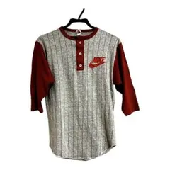 NIKE ナイキ ベースボールラグランTシャツ 七分袖 ビンテージ 他社ロゴ赤灰