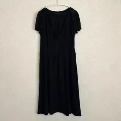 【古着】MARC JACOBS 黒 半袖 ワンピース サイズ6 ※ボタン取れあり