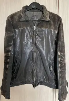 イサムカタヤマ バックラッシュ スエード切り替えレザージャケット サイズ3