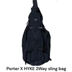 【最終値下げ】PORTER × HYKE 2WAYショルダーバッグ　ブラック