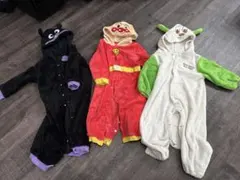 3着セット　アンパンマン バイキンマン　ワンワン　フリース 90 カバーオール