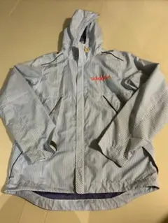 adidas ストライプ柄 フード付きジャケット　ウインドブレーカー