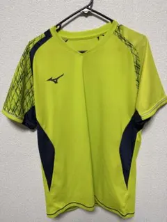MIZUNO テニスウェア ゲームシャツ Lサイズ ライムグリーンのサムネイル