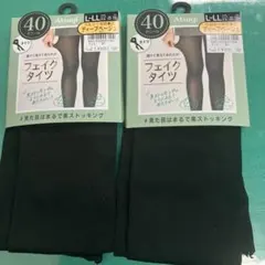 Atsugi 40デニール フェイクタイツ L-LL ブラック✖️2セット