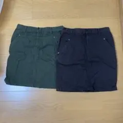 ローリーズファーム　カーキandブラウン　スカート　Lサイズ