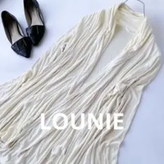 LOUNIE アイボリー ストライプ ロングカーディガン