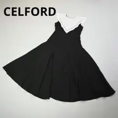 295★ CELFORD セルフォード 刺繍 バイカラー ワンピース