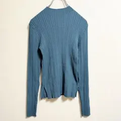 アズールバイマウジー ハイネック リブニット ターコイズブルー S タグ付き