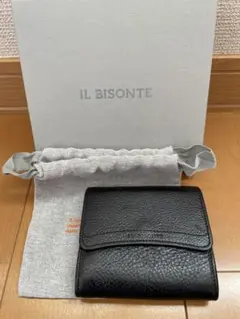 IL BISONTE 二つ折り財布 ブラック レザー　小銭入れ　コインケースのサムネイル