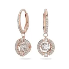 スワロフスキー　ピンクゴールドピアス