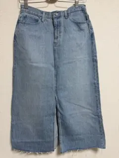 UNIQLO JEAN ライトブルー 前スリット スカート 67cm