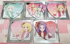 アイカツ！×ハワイアンズ ハート型缶バッジ コンプセット