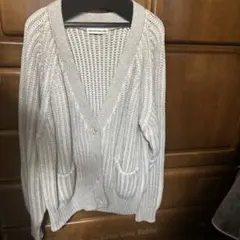 SEA ROOM LYNN リブ編みカーディガンライトグレー