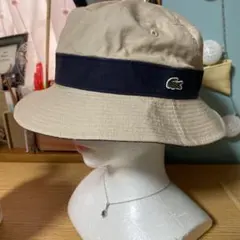 LACOSTE ラコステ リバーシブル バケットハット ネイビー×ベージュのサムネイル