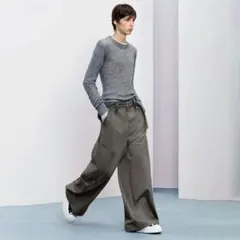 新品 タグ付 ZARA SRPLS ワイド カーゴパンツ 44 限定 ミリタリー