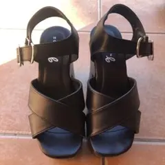 【最安値】g by GORGE プラットフォーム厚底サンダル ブラック