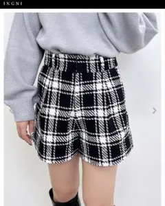 INGNI イング　チェック柄キュロットパンツ　ショートパンツ　フリーサイズ