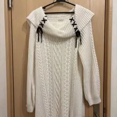 [美品]ニットワンピース 白 axes femme