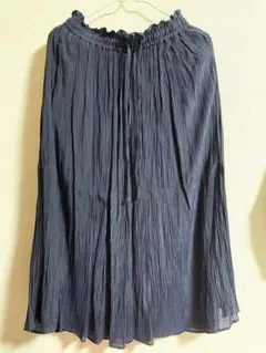 ハニーズ、ロングギャザースカート、ネイビー、Lサイズ