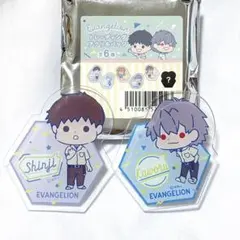 エヴァンゲリオン　シンジ　カヲル　アクリルバッジ