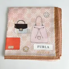 新品未使用シール付き☆FURLA☆フルラ　ハンカチ☆綿　100%☆バッグ柄　鞄のサムネイル