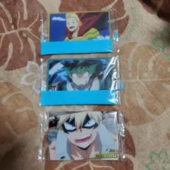 ヒーローアカデミア ウエハース　カード　デク　ミリオ　爆豪勝己 3枚セット