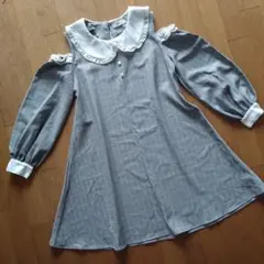 アンクルージュAnk RougeＡライン チェックワンピース オープンショルダー