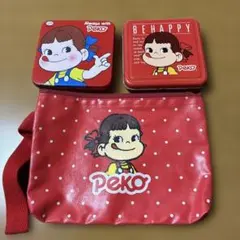 ☆昭和レトロ☆ ペコちゃん 缶　ポーチのサムネイル