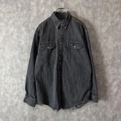 ROUNDTREE & YORKE ブラックデニムシャツ M ボタンダウン 長袖