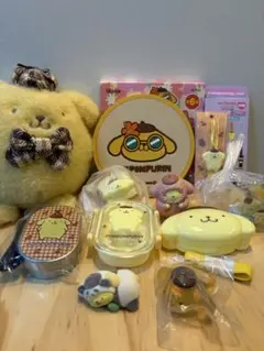 ポムポムプリン グッズセット ぬいぐるみ ランチボックス コースター11点セット