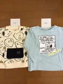 キッズ95•100 ☆スヌーピートレーナー&ロンT 2枚セット