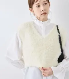 ロペピクニック　ショートフェザーニットベスト　キナリ　38