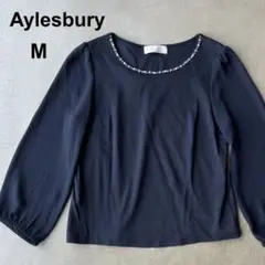 【Aylesbury】アリスバーリー　M　七分袖トップス　カットソー　ビーズ