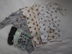 H&M 62cm ミッキー・プーさんロンパースセット