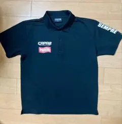 【CAPAZ】サッカー ポロシャツ 黒 M サイズ フットサル 半袖 ブラック