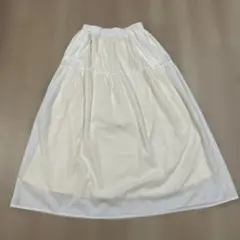 超美品　ホワイト ティアードロングスカート サイズM