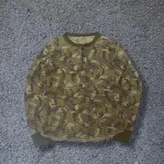 レア 00s old uniqlo 迷彩長袖サーマル y2k 短丈archive