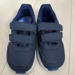ネイビー ストラップ付き ベビーシューズ 15cm