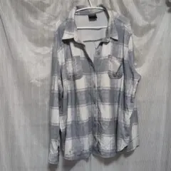 32 HEAT 長袖シャツ XXL グレー・ホワイトチェック