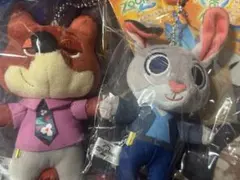 ズートピア ぬいぐるみボールチェーン ニック ジュディ 2点セット