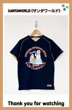 〖古着〗Tシャツ SANTAWORLD サンタワールド ネイビー Mサイズ半袖