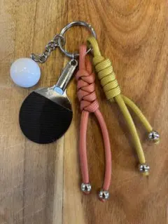 パラコード　バッグチャーム　キーホルダー　卓球ラケットとボール