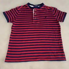 Polo Ralph Lauren 赤と紺のストライプポロシャツ120