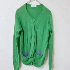 bulle de savon グリーン カーディガン　薄手　長袖　レディース