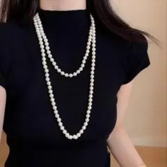 パール風ネックレス ロングネックレス シンプル卒業式入学式結婚式フォーマル122