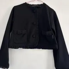 120 コムサイズム　カーディガン　ジャケット　黒　フォーマル