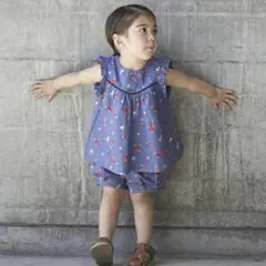 【最終お値下げ】petit main 花柄セットアップ　90サイズ